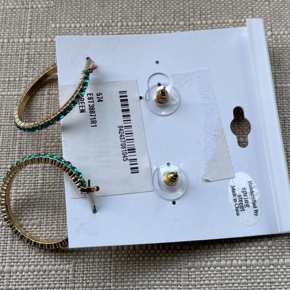 Spring Street the Collection Women Earrings GreenGold Tone Fashion Jewelry New - Picture 9 of 9